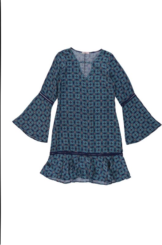 Vestido manga flare estampado (01201050028) Vestido manga flare estampado (01201050028)